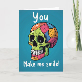 Carte de crâne Pop Art pour anniversaire
