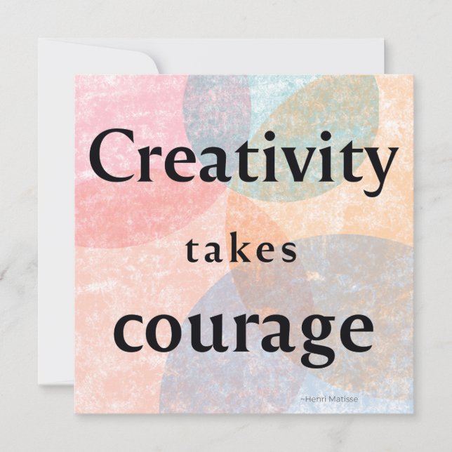 Carte de créativité prend courage aquarelle citati (Devant)