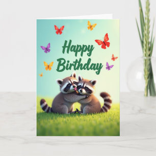 Carte de créature d'anniversaire adorable