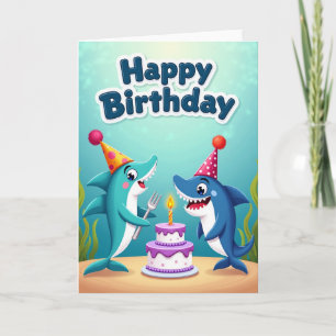 Carte de créature d'anniversaire océanique