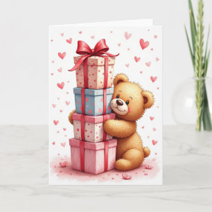 Carte de créature en peluche joyeuse