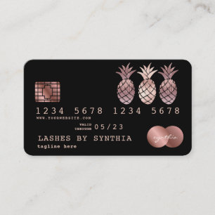 Carte de crédit à ananas Gold à goutte épaisse