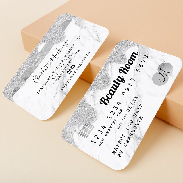 Carte de crédit argent parties scintillant gouttes (Créateur téléchargé)