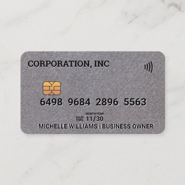 Carte de crédit | Arrière - plan de lin (Devant)