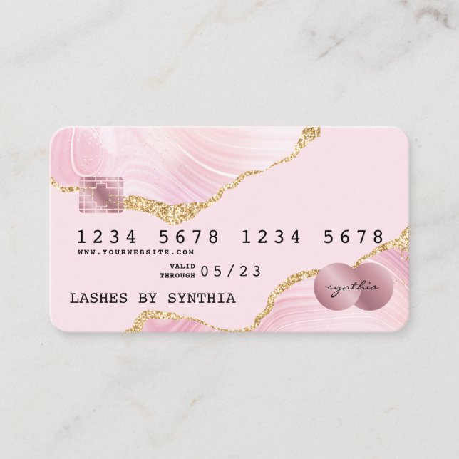 Carte de crédit Blush Pink ajouter le logo (Devant)