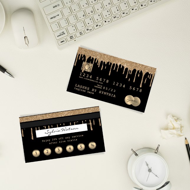 Carte de crédit Carte de fidélité Gold à séchage t (Créateur téléchargé)