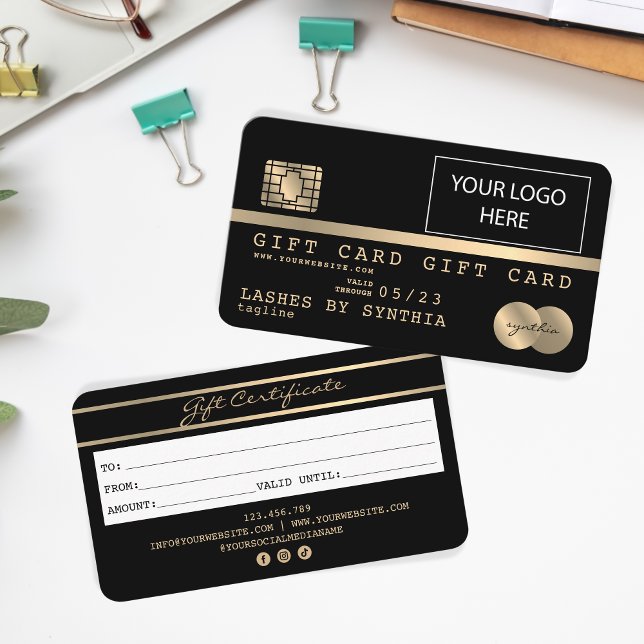 Carte de crédit Certificat cadeau Ajouter un logo (Créateur téléchargé)