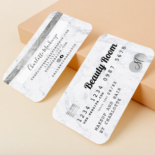 Carte de crédit cheveux beauté marbre chic monogra