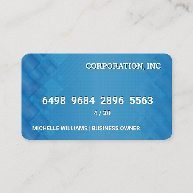 Carte de crédit | Couches géométriques bleues (Devant)