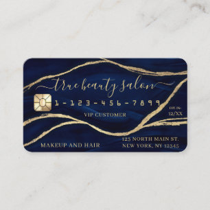 Carte de crédit de signature en marbre bleu Gold N
