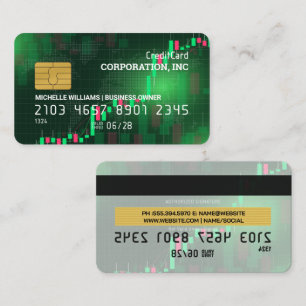 Carte de crédit Graphique à chandelles financièr