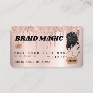 Carte de crédit Hair Braider Rose Gold Blush Salon