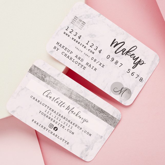 Carte de crédit maquillage cheveux marbre chic mon (Créateur téléchargé)