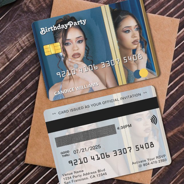 Carte de crédit Photo Anniversaire (Credit Card Photo Birthday Party
)