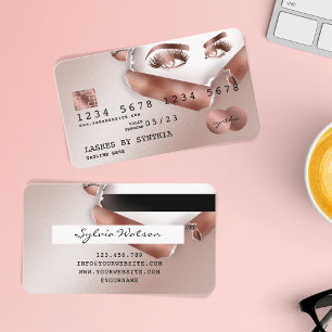 Carte de crédit Rose stylisé Gold Long Lash papier