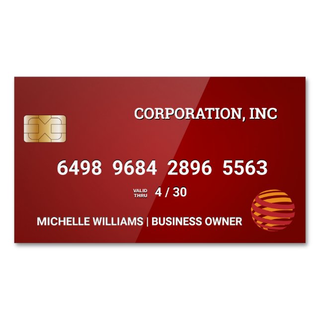 Carte de crédit | Rouge brillant (devant)