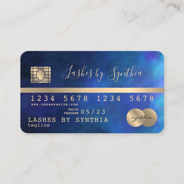 Carte de crédit Styled Gold et code QR Navy (Devant)