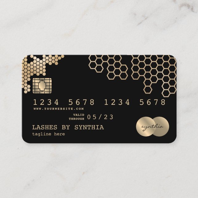 Carte de crédit Styled or honeycomb féminin (Devant)
