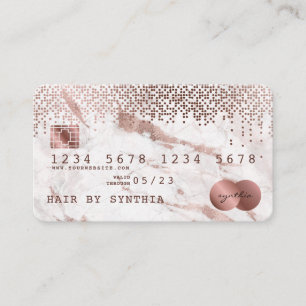Carte de crédit Styled Rose Gold Marble and Confet