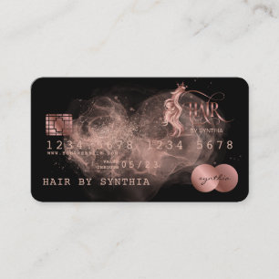 Carte de crédit Styliste Rose stylisée Gold cheveu