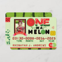 Carte de crédit UN dans un Melon Photo Anniversair