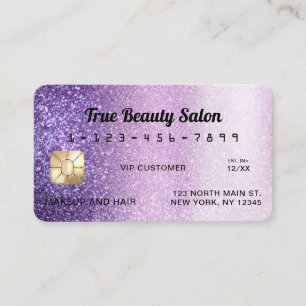 Carte de crédit unique Sparkly Violet Parties scin