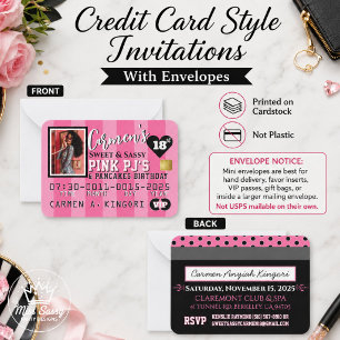 Carte de crédit VIP rose Invitation d'anniversaire