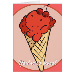 Carte de crème glacée cerise
