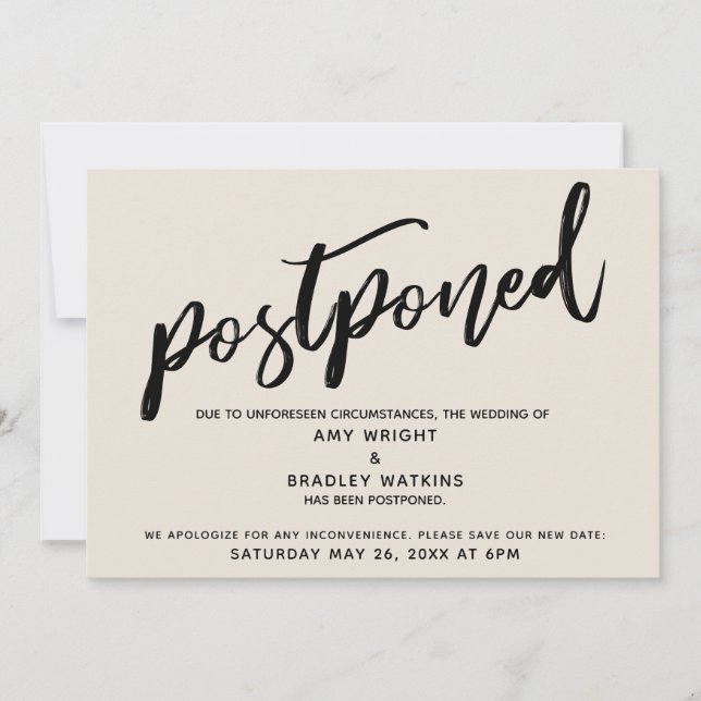 Carte de crème postpontée Mariage d'écriture moder (Devant)