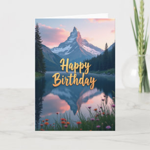 Carte de crête de montagne d'anniversaire