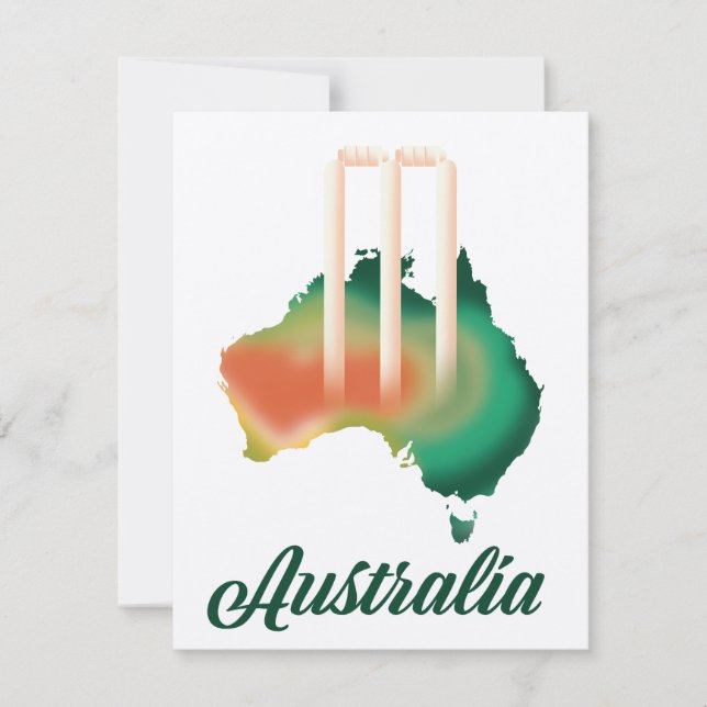 carte de cricket d'Australie. (Devant)