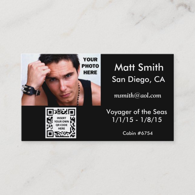 Carte de croisière gay avec code QR (Devant)