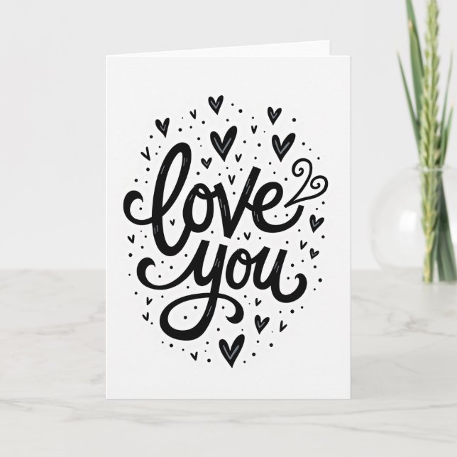Carte de croquis de cœur d'amour simple (Devant)