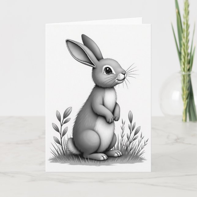 Carte de croquis de lapin mignon (Devant)