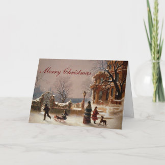 Carte de cru de neige de matin de Noël