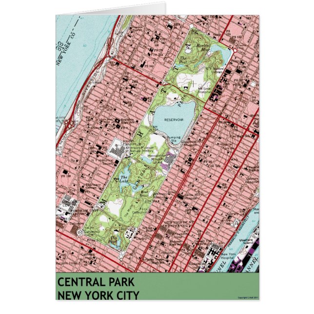 Carte de cru de New York City de Central Park (Devant)