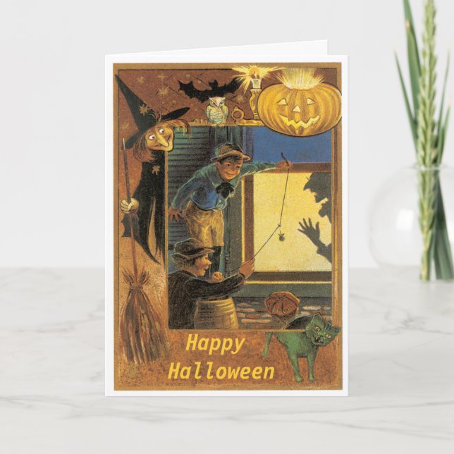 Carte de cru d'espiègles de Halloween (Devant)