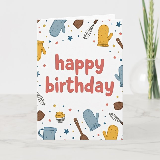 Carte de cuisine pour anniversaire doux (Devant)