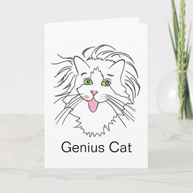 Carte de culture populaire Chat Génie Einstein Int (Devant)