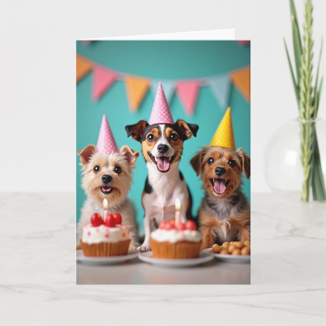 Carte de Cupcake Canin Festive (Devant)