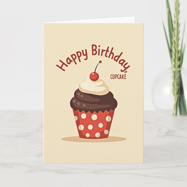 Carte de Cupcake d'Anniversaire (Devant)
