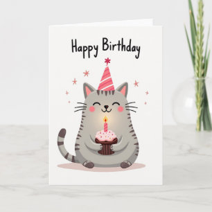 Carte de Cupcake de Chat Fantaisiste