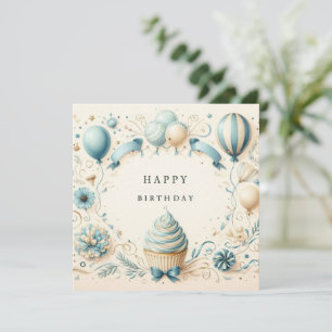 carte de cupcake joyeux anniversaire
