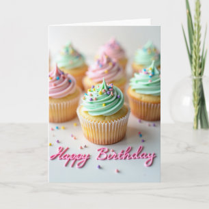 Carte de Cupcake Pastel Joyeux