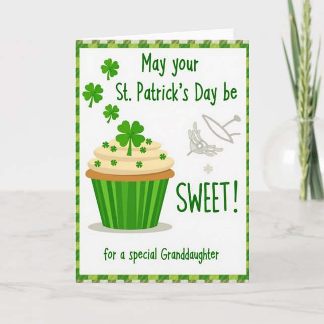 Carte de Cupcake rayé vert (Devant)