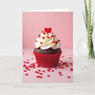 Carte de Cupcake Saint-Valentin Cœurs Sucrés