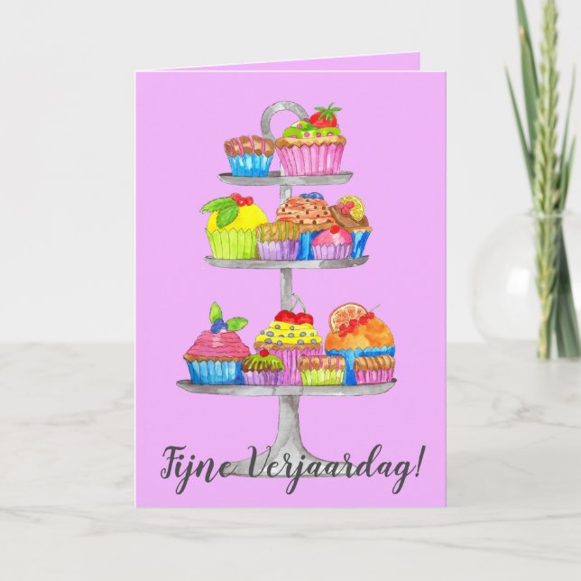 Carte de cupcakes Watercolor (Devant)