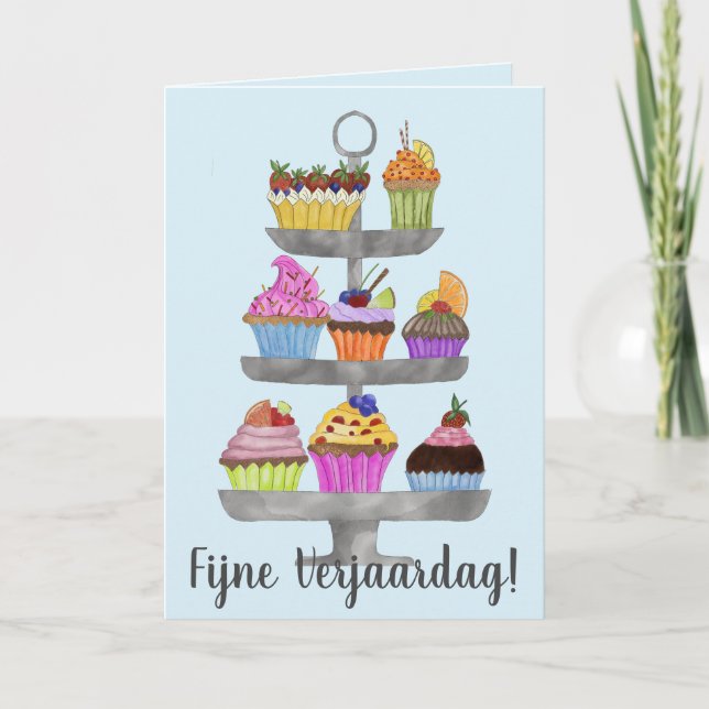 Carte de cupcakes Watercolor (Devant)