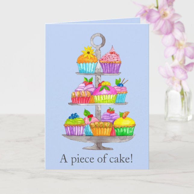 Carte de cupcakes Watercolor Graduation (Orchidée)