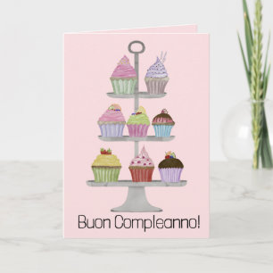 Carte de cupcakes Watercolor italienne